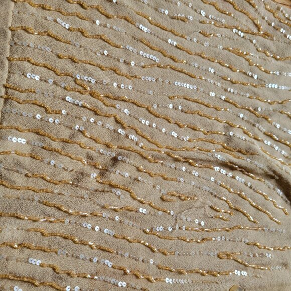 Bob Mackie Studio Beige Sequin Embellished Cardigan Sweater 1X Rayon/Nylon - Picture 4 of 6